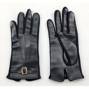 VTG Max Mayers Soft Faux Leather Black Ladies Women's Gloves OSFA